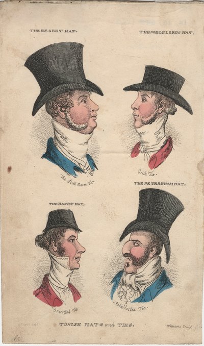 Cappelli e cravatte alla moda, c.1815-20 da English School