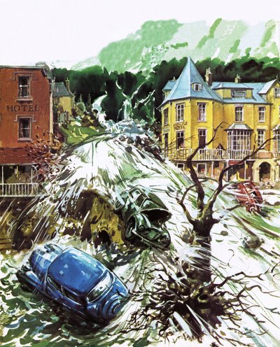Torrente di terrore a Lynmouth, Devon, agosto 1952 da English School