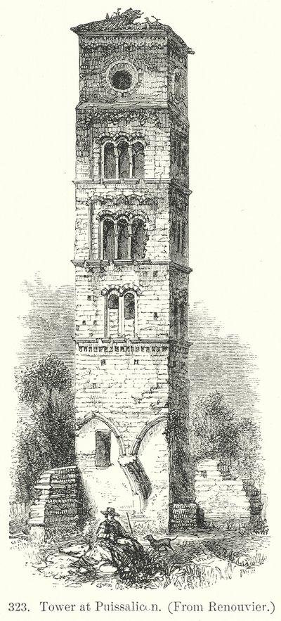 Torre di Puissalicon (incisione) da English School