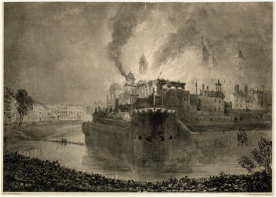 Incendio della Torre di Londra, 1841 da English School
