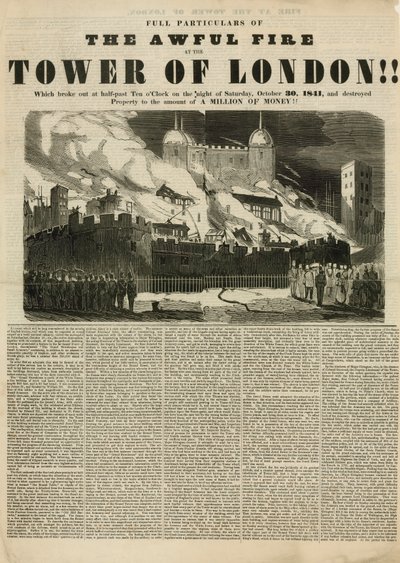 Incendio della Torre di Londra, 1841 da English School