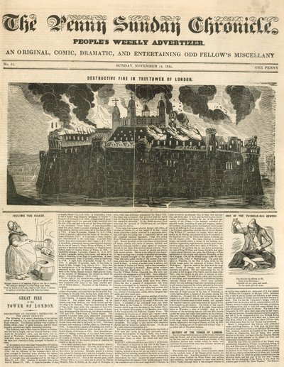 Incendio della Torre di Londra, 1841 da English School