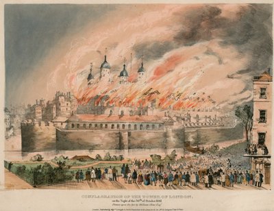 Incendio della Torre di Londra, 1841 da English School