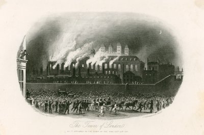 Incendio della Torre di Londra, 1841 da English School