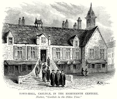 Town-Hall, Carlisle, nel XVIII secolo (incisione) da English School