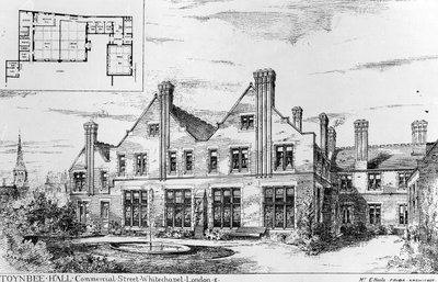 Toynbee Hall, illustrazione da The Builder, 14 febbraio 1885 da English School