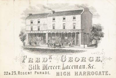 Cartolina commerciale, Frederick George, merciaio e venditore di pizzi da English School