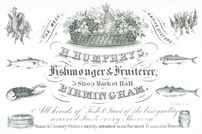 Biglietto commerciale, H Humphreys da English School