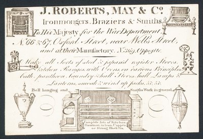 Biglietto commerciale, J Roberts, May & Co da English School