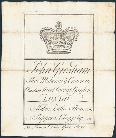 Biglietto commerciale, John Gresham da English School