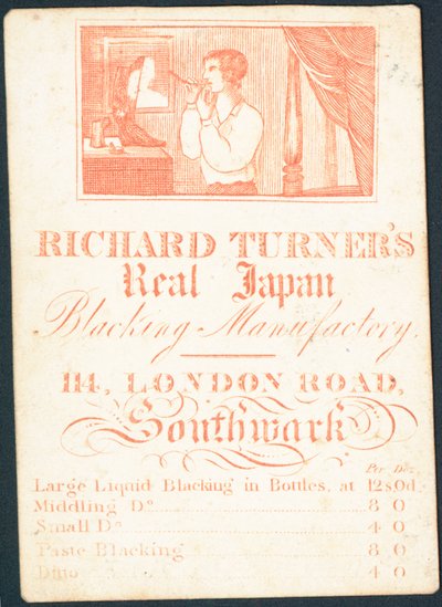 Biglietto commerciale, Richard Turners Real Japan Blacking Manufactory da English School