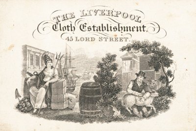 Biglietto commerciale, The Liverpool Cloth Establishment da English School