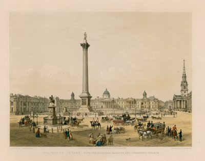 Trafalgar Square con la National Gallery e la Chiesa di St Martin da English School