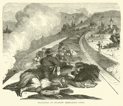 Trasporto del Corpo di Ambulanza Prussiano, novembre 1870 da English School