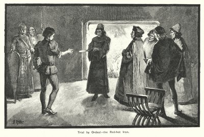 Processo per ordalia, il ferro rovente (incisione) da English School