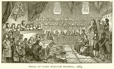 Processo di Lord William Russell, 1683 da English School