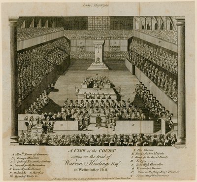 Processo di Warren Hastings nella Westminster Hall da English School