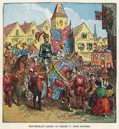 Entrata trionfale di re Enrico V a Londra dopo la battaglia di Agincourt da English School