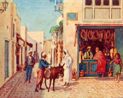 Tunisi, strada nella città araba da English School