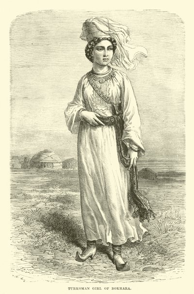 Ragazza turcomanna di Bokhara da English School