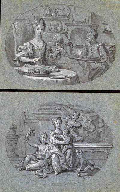 Due Scene Domestiche, c.1725 da English School