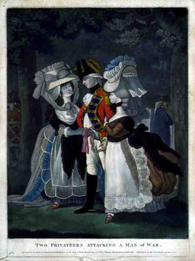 Due corsari attaccano una nave da guerra, pub. da Carington Bowles da English School