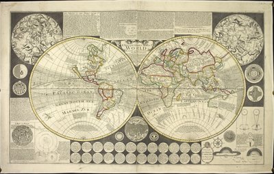 Mappa del mondo a due emisferi da English School