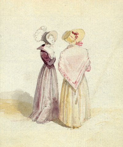 Due donne con cappelli, c.1825 da English School