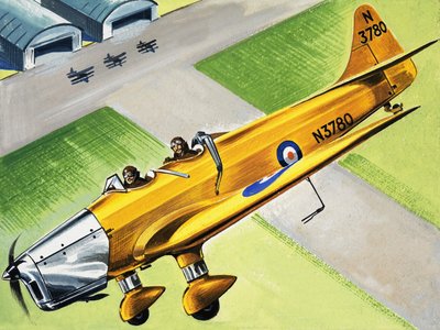 Aereo non identificato che vola sopra gli hangar da English School