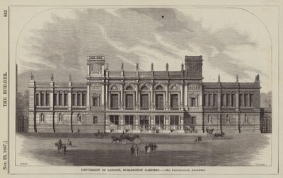 Università di Londra, Burlington Gardens, Mr Pennethorne, Architetto (incisione) da English School