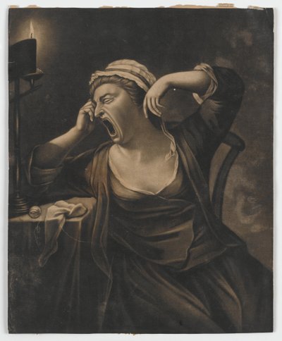 Senza titolo (donna che sbadiglia), c.1780 da English School
