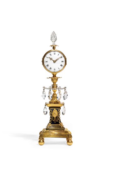 Insolito orologio a candeliere Giorgio III, fine XVIII secolo da English School