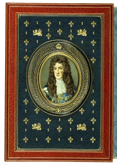 Copertina superiore, con miniatura ovale di Carlo II, 1902 da English School