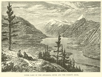 Lago superiore del fiume Athabasca e la roccia dei sacerdoti da English School