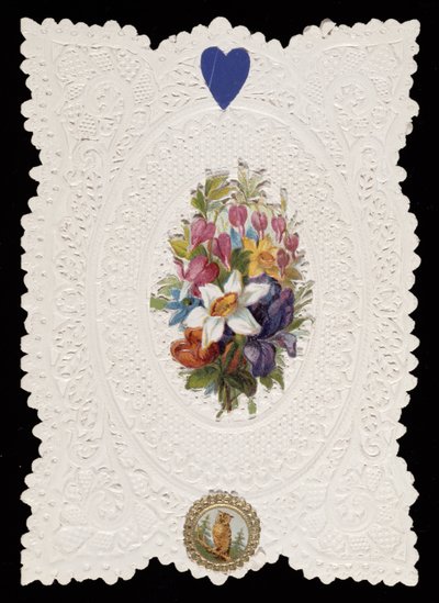 Biglietto di San Valentino raffigurante fiori, c.1840 da English School