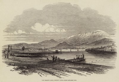 Terra di Van Diemen, Hobart Town, da Kangaroo Bay (incisione) da English School