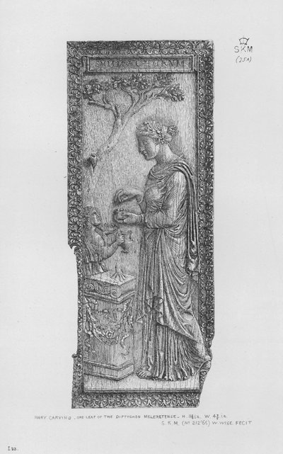 Intaglio in avorio, una foglia del Diptychon Meleretense da English School