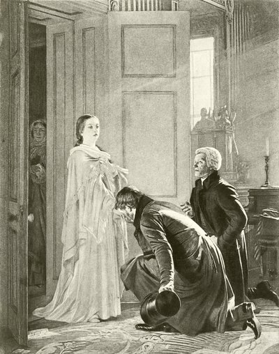 Vittoria accolta come Regina (incisione) da English School