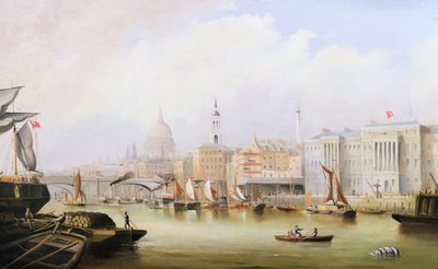 Veduta lungo il Tamigi con Blackfriars e la Cattedrale di St. Paul da English School