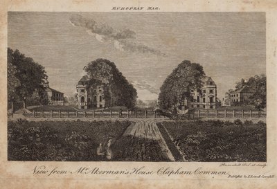 Vista dalla casa del signor Ackerman, Clapham Common, Surrey da English School