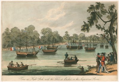 Veduta di Hyde Park con la flotta all
