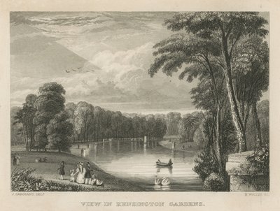 Veduta dei Giardini di Kensington, Londra da English School