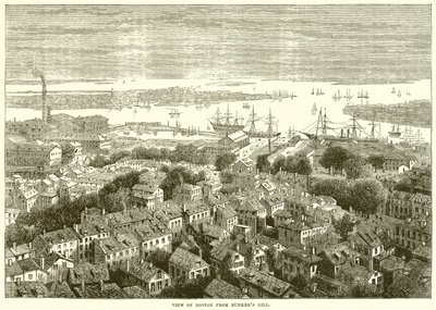 Vista di Boston da Bunkers Hill da English School