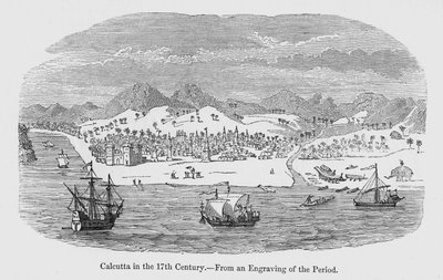 Veduta di Calcutta come appariva nel XVII secolo (incisione) da English School