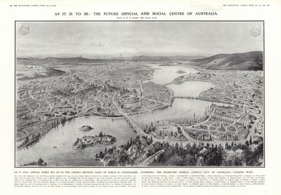 Vista di Canberra, proposta capitale federale dell
