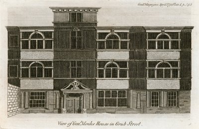 Vista della casa del generale Monk in Grub Street da English School