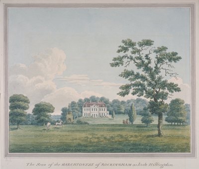 Veduta di Hillingdon House, c.1820 (acquerello su carta) da English School