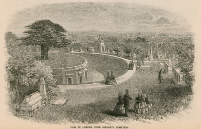Vista di Londra dal Cimitero di Highgate da English School