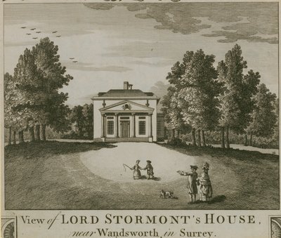 Vista della casa di Lord Stormont vicino a Wandsworth nel Surrey da English School