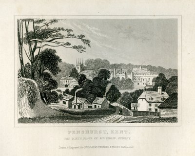 Veduta di Penshurst, Kent, c.1840 da English School